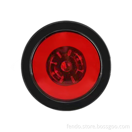 12/24V 4 Inch Round LED Truck Trailer Lamp - Waterproof Rear Light with Rubber Grommet